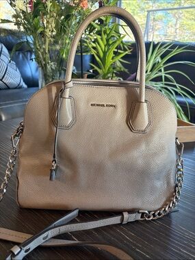 Michael Kors Pebbled Leather Satchel in Gray